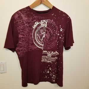 Pepe Jean's mens graphic tshirt XL burgundy